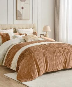 Juego de Edredón de Terciopelo de Imitación Tamaño King- 3
