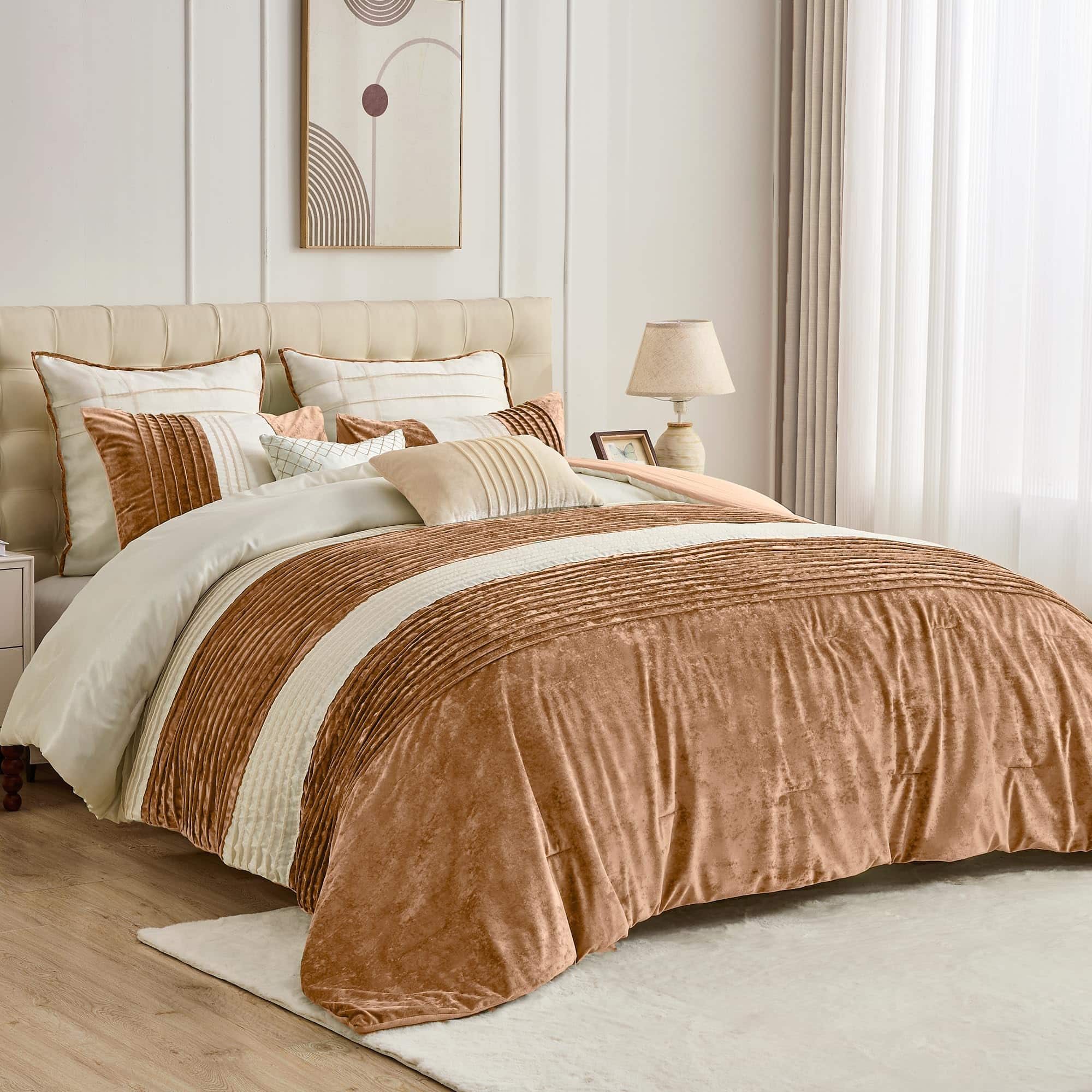 Juego de Edredón de Terciopelo de Imitación Tamaño King- 3