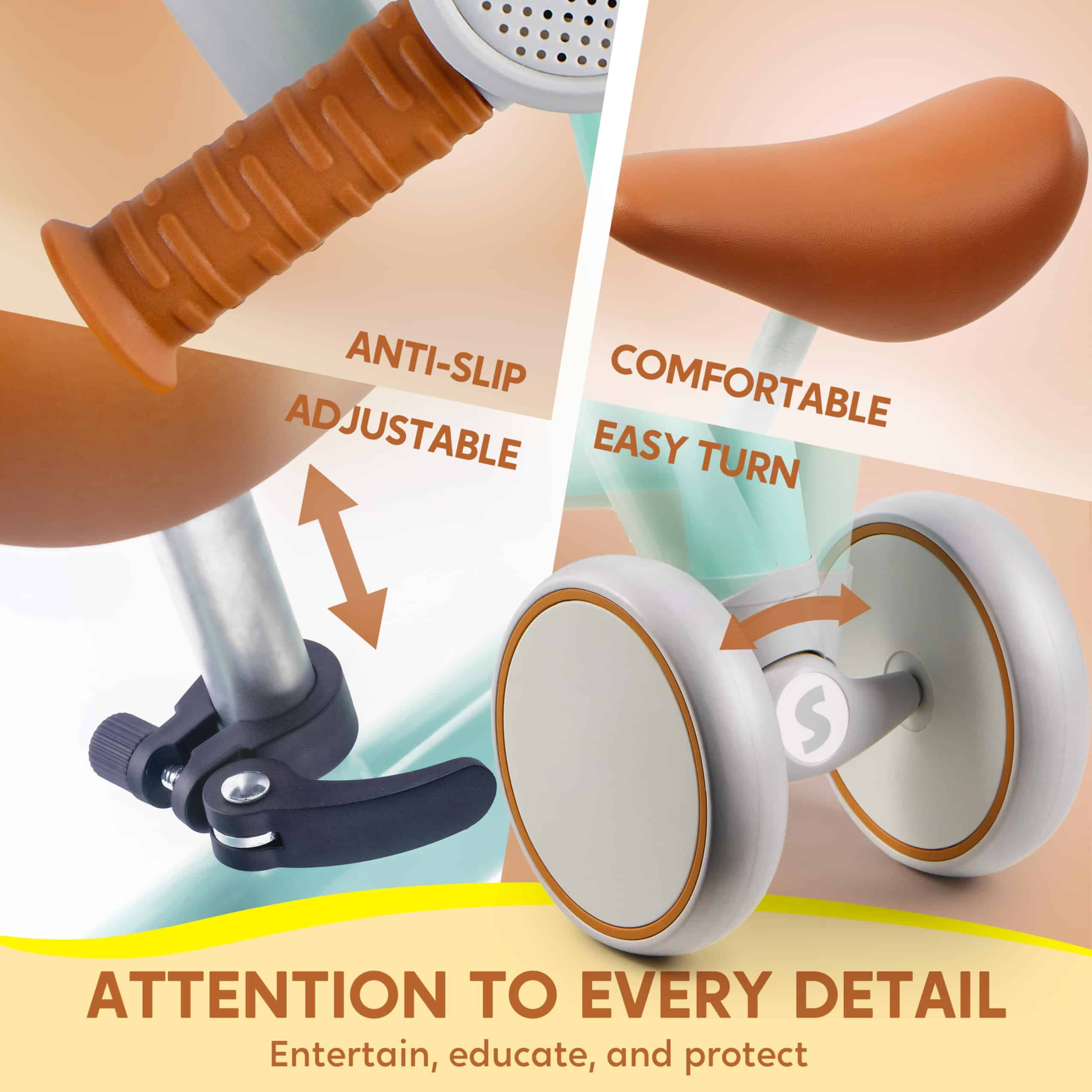 SYNCFUN Bicicleta de Equilibrio LED para Bebés con Música - Imagen 4