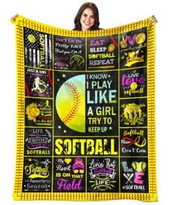 Manta de Softball Regalos para Niñas Mujeres Ultra Suave