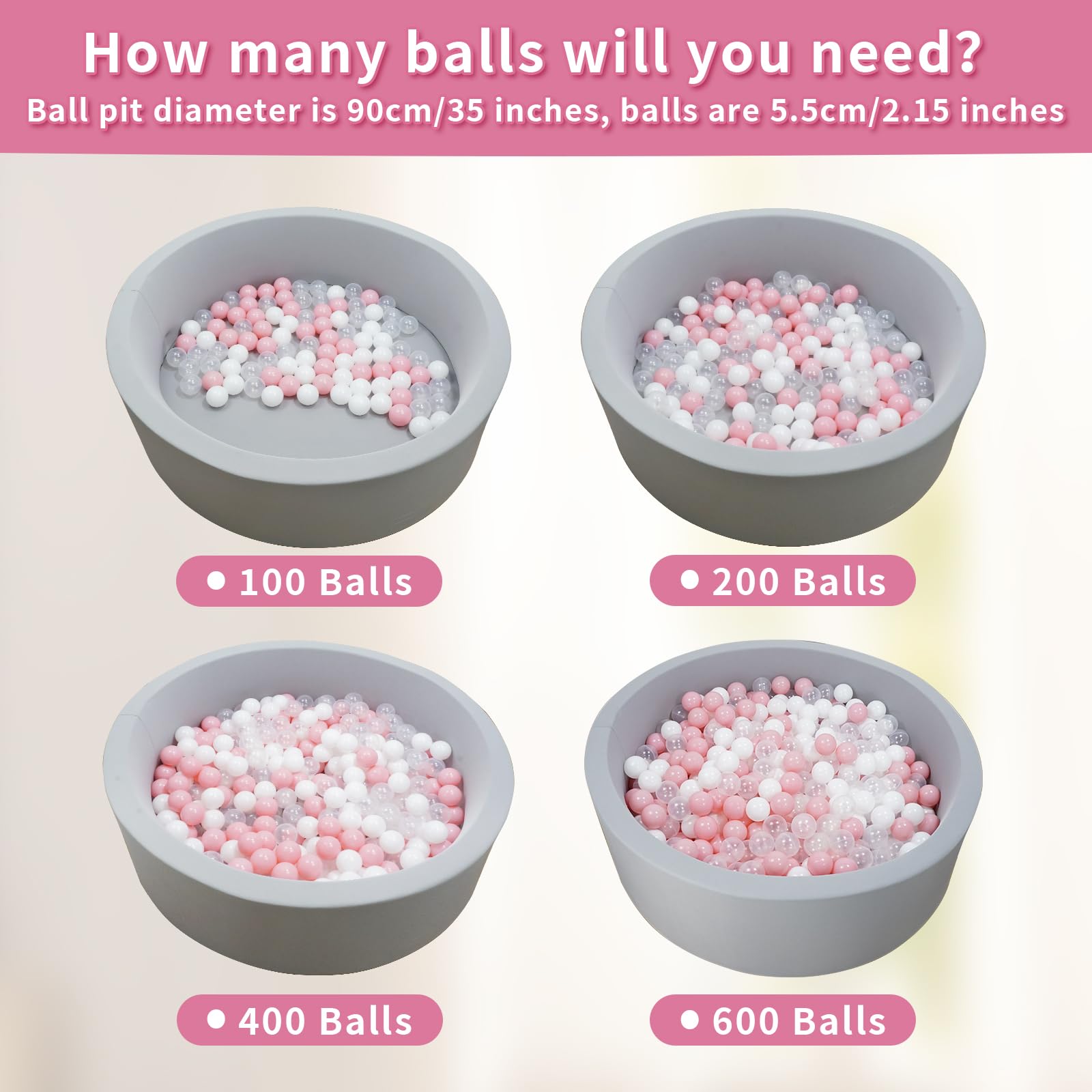 Dekeyoo Pack de 500 Bolas de Pelota para Piscina de Bolas - - Imagen 5