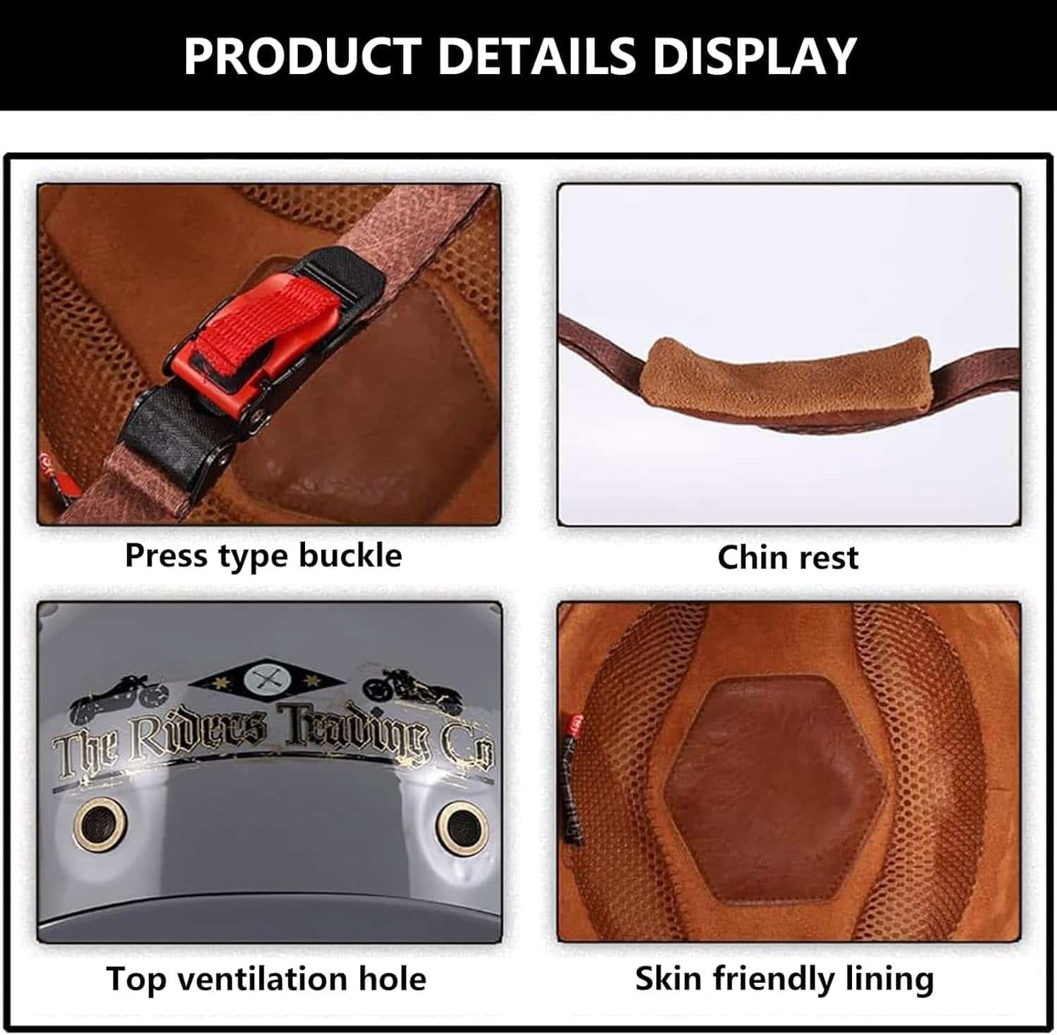 Casco de moto estilo gorra de béisbol, casco de media cara - Imagen 5