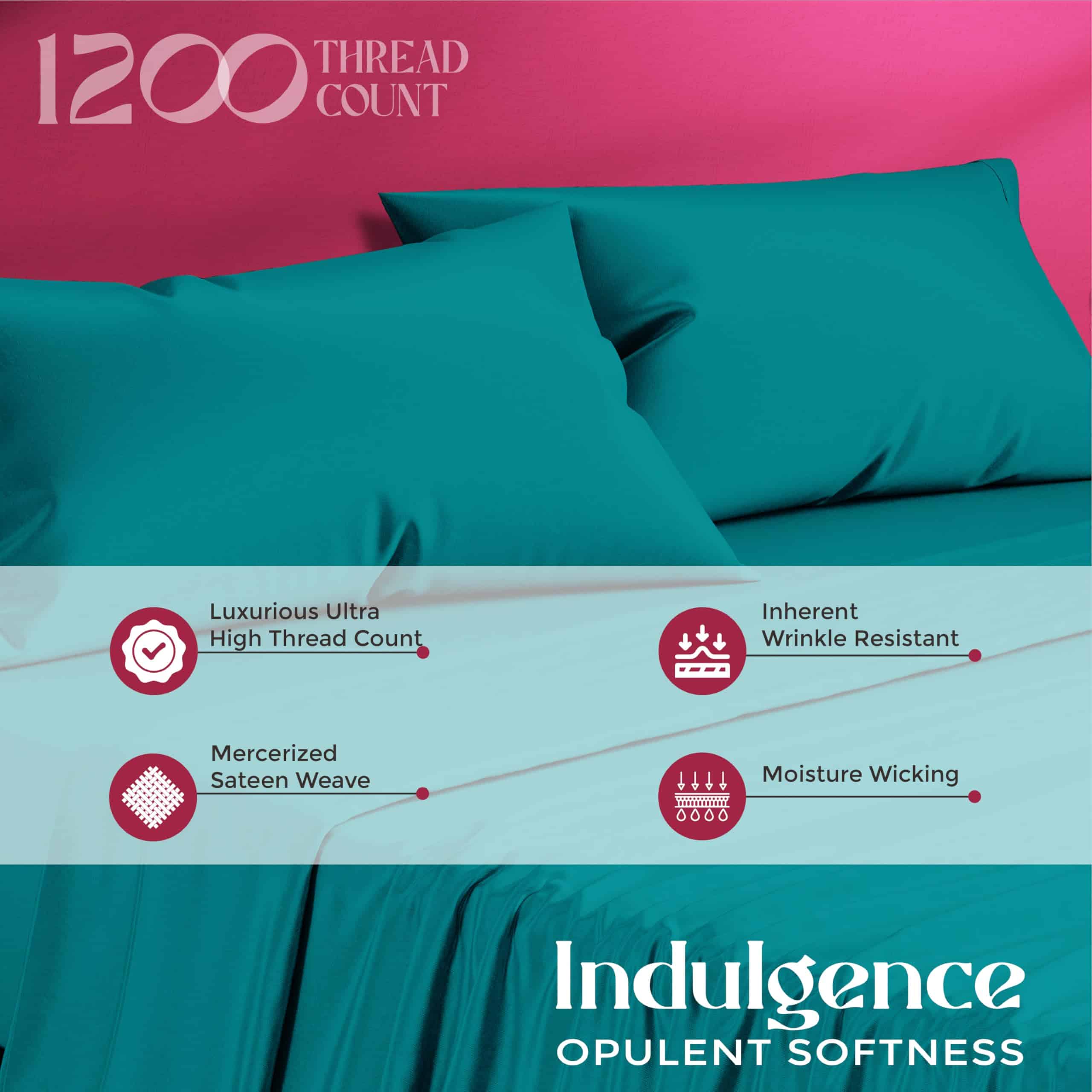 Juego de sábanas Mayfair Linen 100% algodón -Teal - Imagen 3