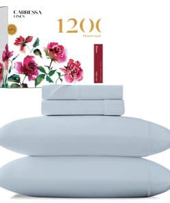 Juego de Sábanas 100% Algodón Egipcio Carressa -Azul Claro