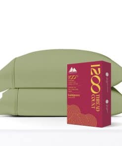Juego de 2 Fundas de Almohada King Size de -Verde Salvia