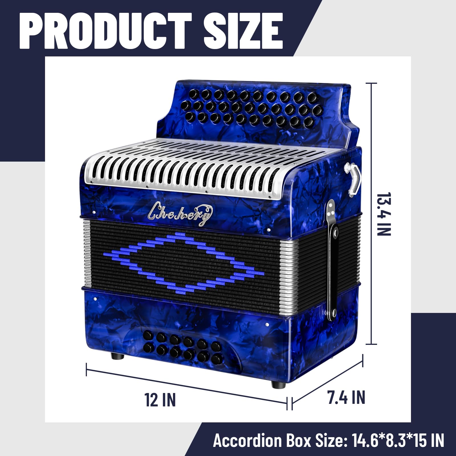 Acordeón - 31 Teclas 12 Bajos Diatónico Afinación G/C/F con - Imagen 7