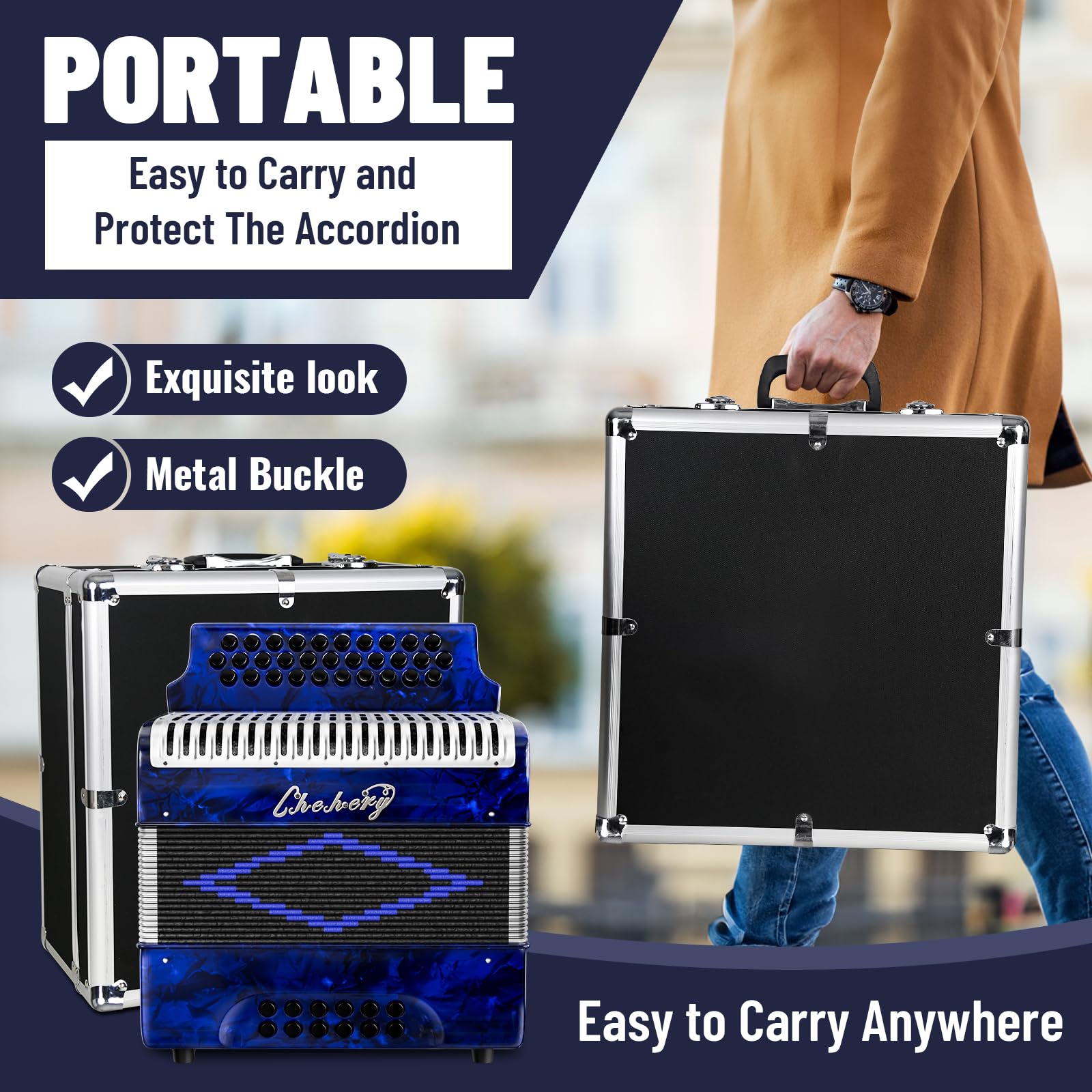 Acordeón - 31 Teclas 12 Bajos Diatónico Afinación G/C/F con - Imagen 6