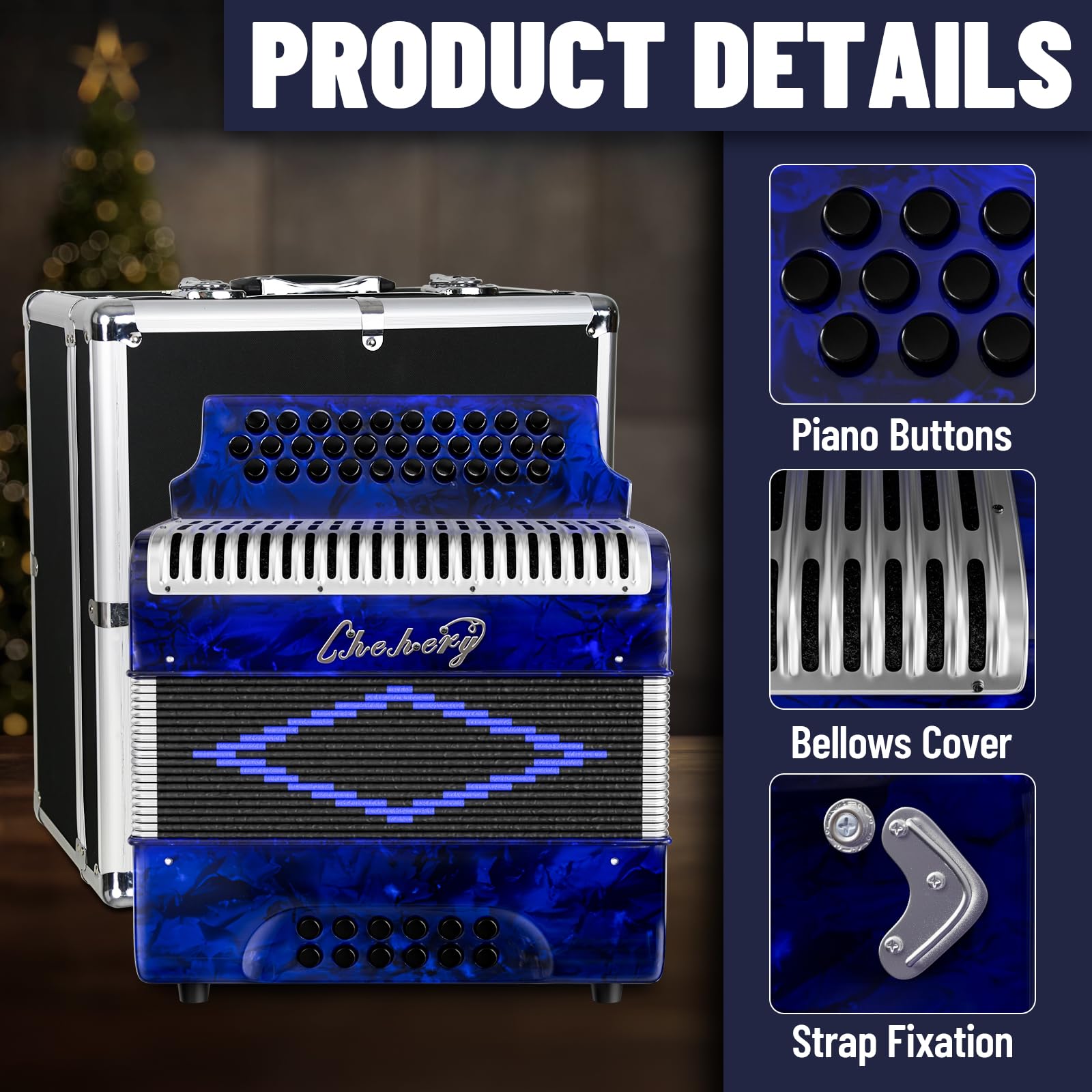 Acordeón - 31 Teclas 12 Bajos Diatónico Afinación G/C/F con - Imagen 4