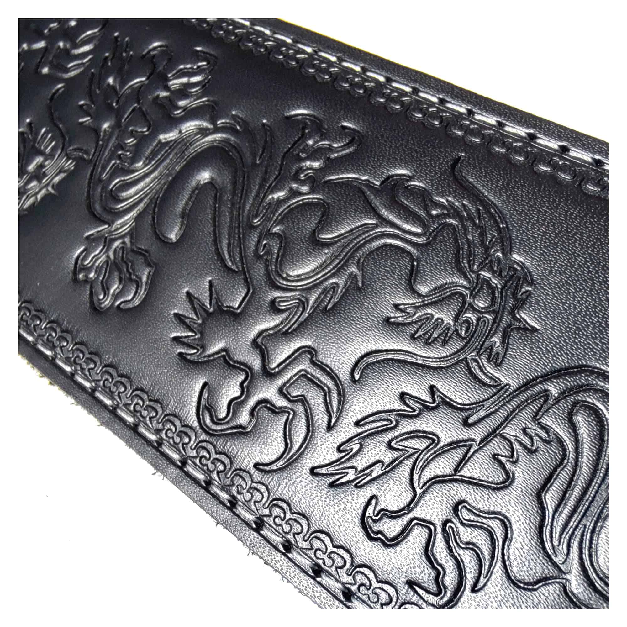 Correa de guitarra de cuero de vaca natural con diseño de - Imagen 4