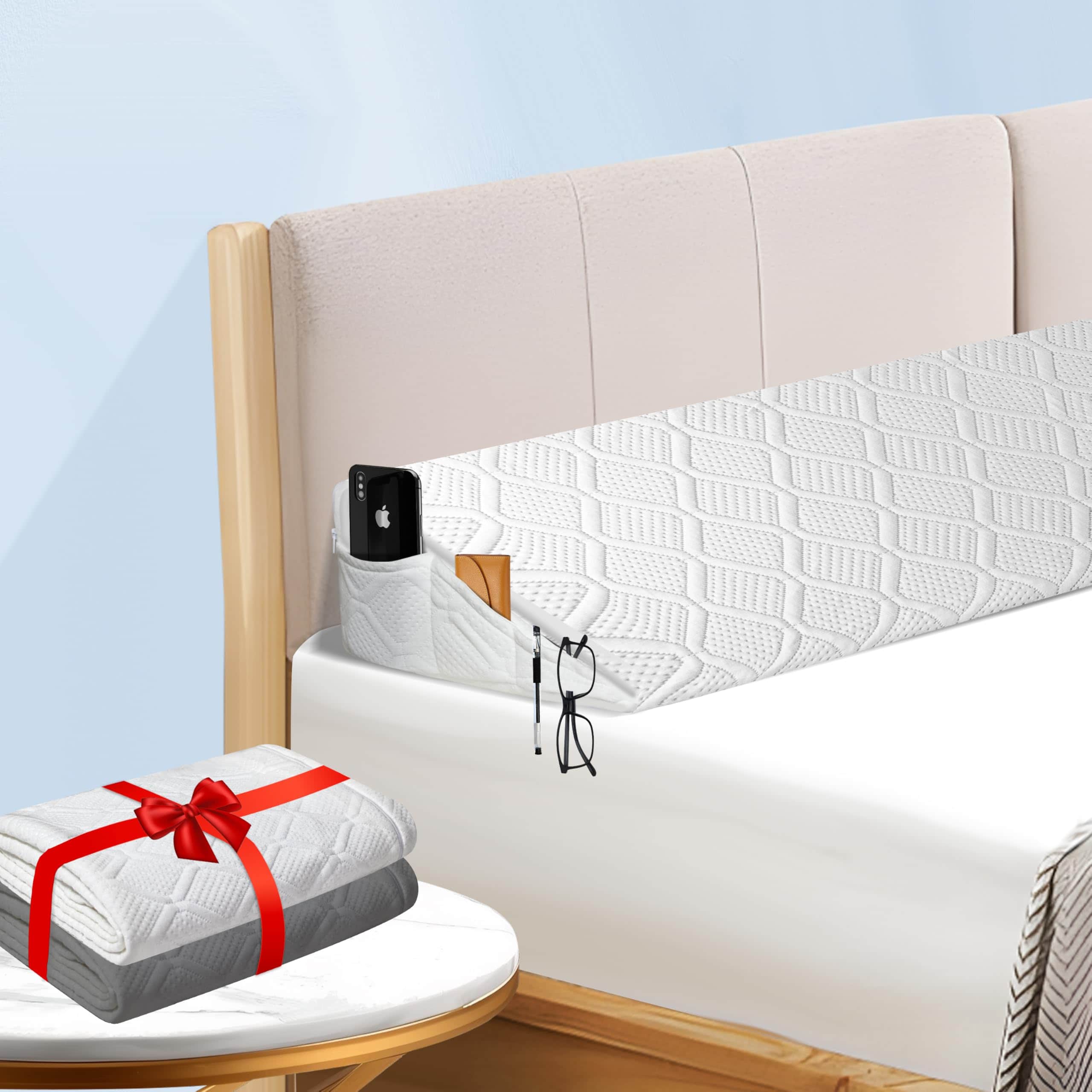 Cojín de Cabezal de Cama en Forma de Rey Llama Morado,