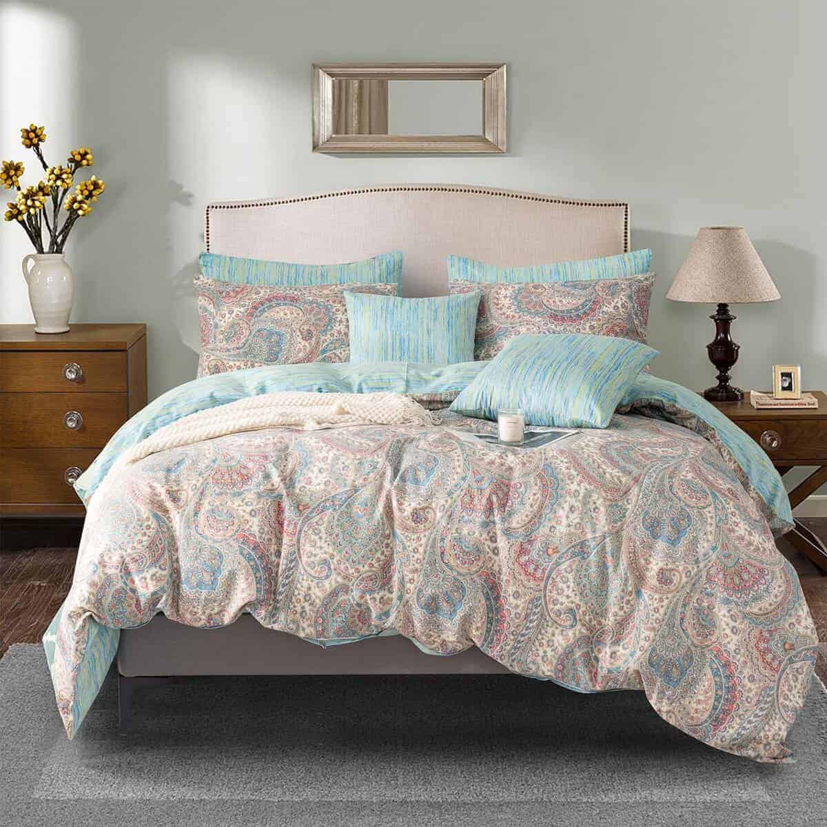 Funda de Edredón King Size Estampado Paisley Suave 100%