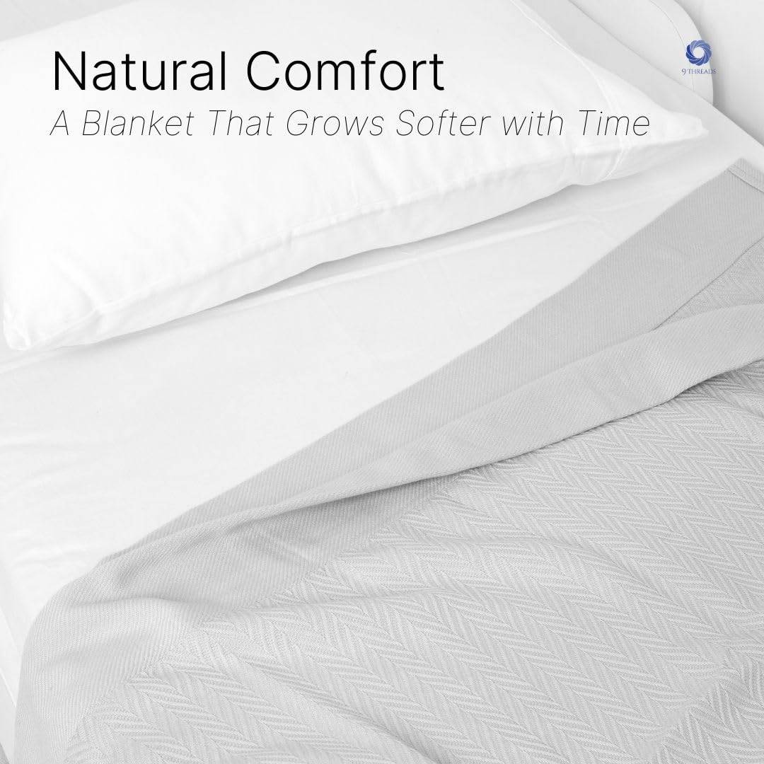 Cobertor de 100% Algodón en Tela de Espiga, 108"X90" King, - Imagen 3