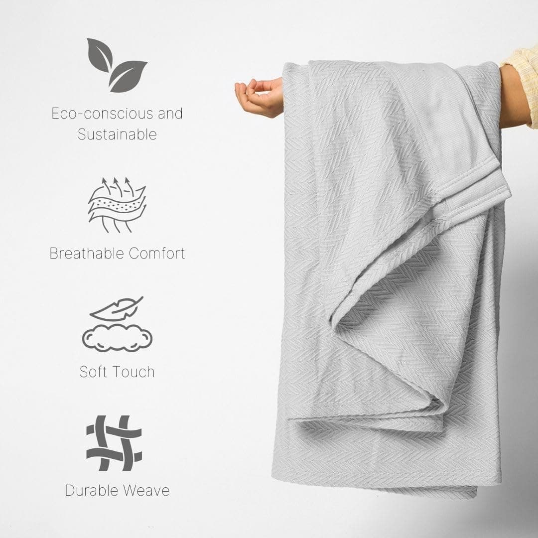 Cobertor de 100% Algodón en Tela de Espiga, 108"X90" King, - Imagen 5