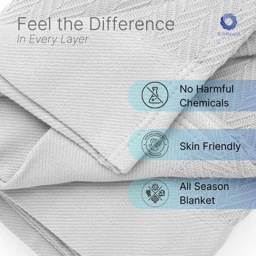 Cobertor de 100% Algodón en Tela de Espiga, 108"X90" King, - Imagen 6