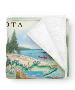 Manta de franela con mapa del estado de Minnesota - Suave,