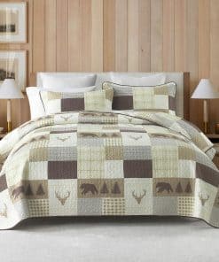 Juego de Edredón de Patchwork 100% Algodón Tamaño King -