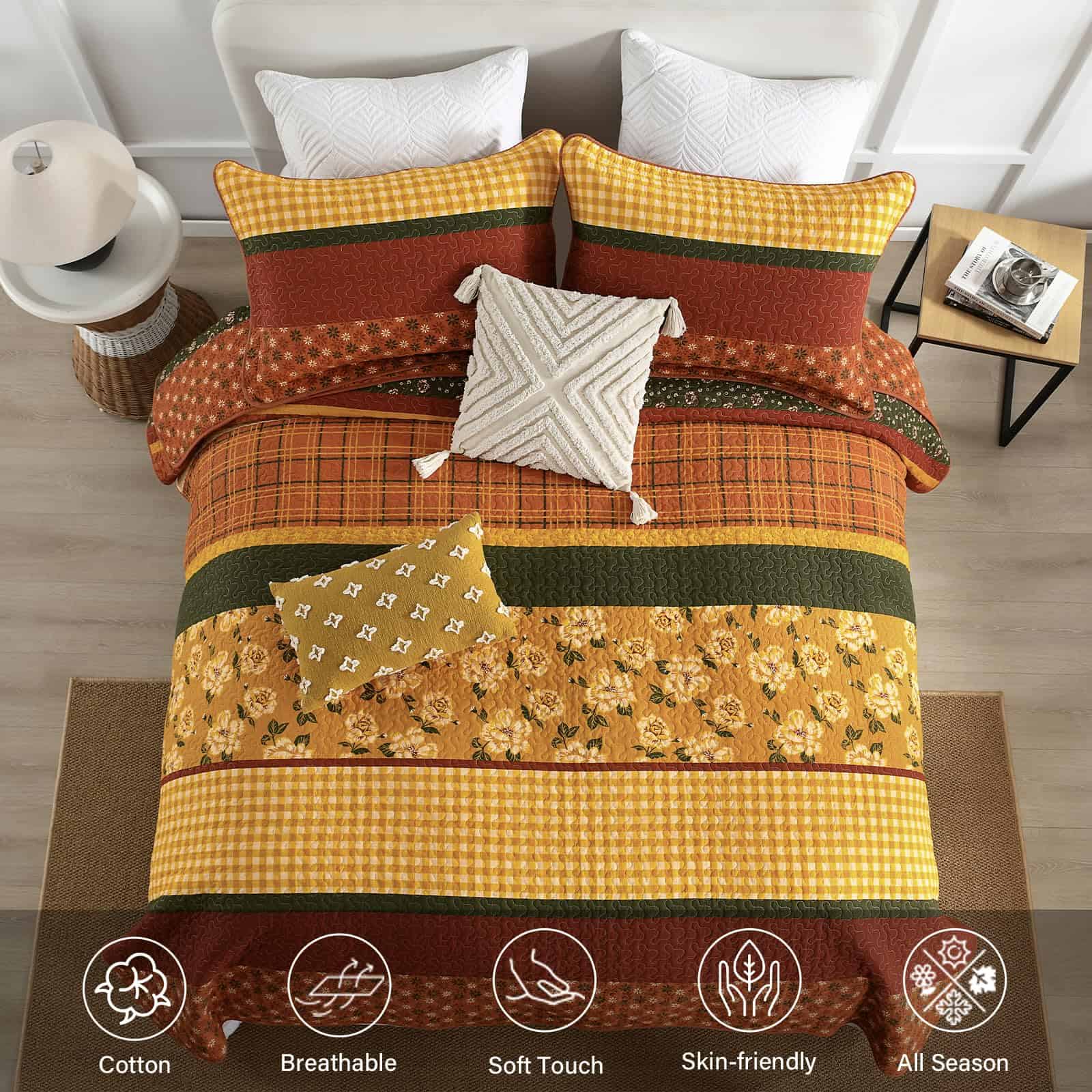 Colcha de Algodón Quilta 100% Tamaño Queen - - Imagen 3