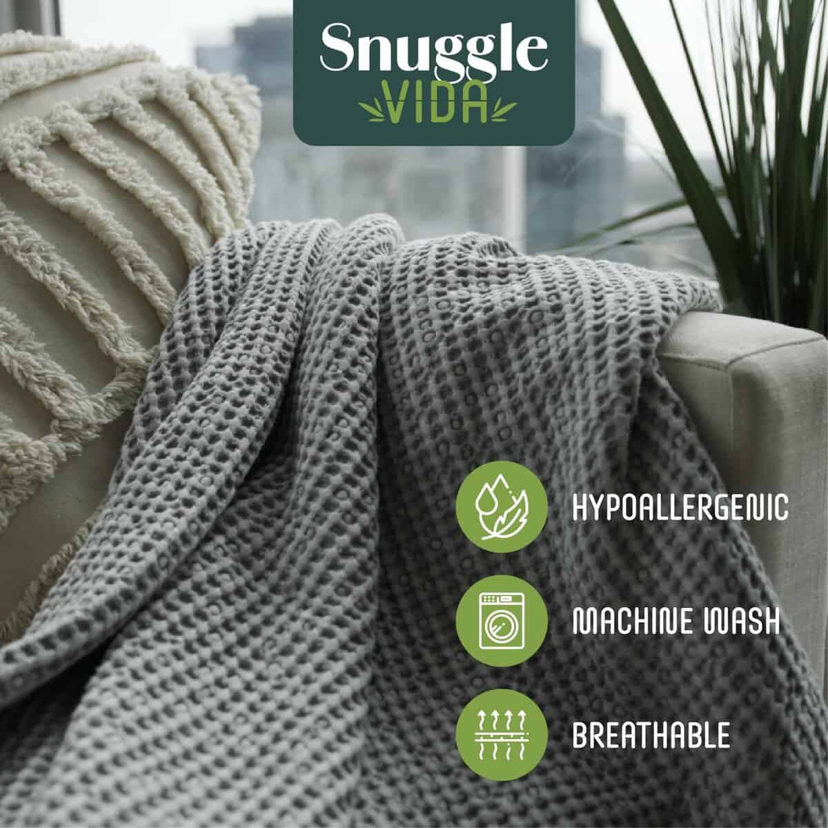 Manta de bambú para enfriamiento Houseify SNUGGLEVIDA - - Imagen 3