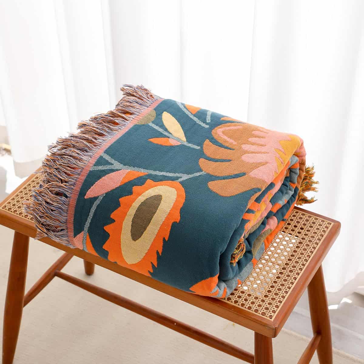 Manta de cama boho Hopstar - 100% algodón impreso - Imagen 8