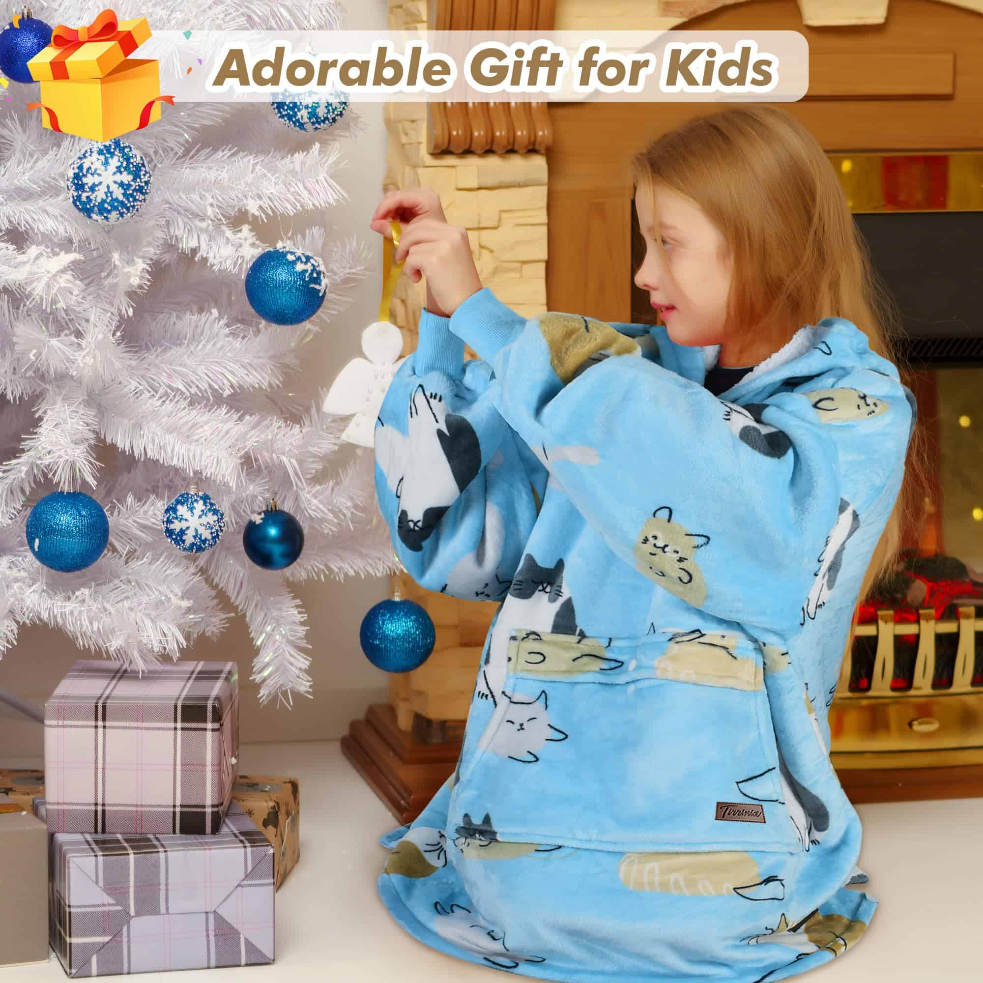 Manta con Capucha Tirrinia para Niños, Manta Portátil de - Imagen 3