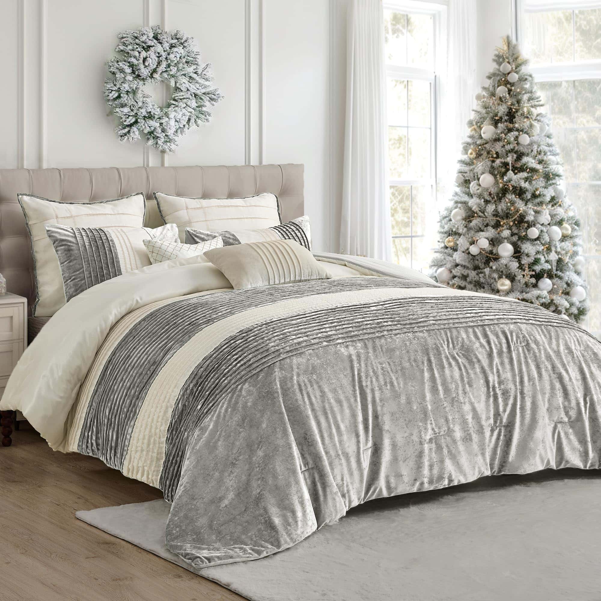 Juego de Edredón de Terciopelo de Seda Falsa Tamaño King -