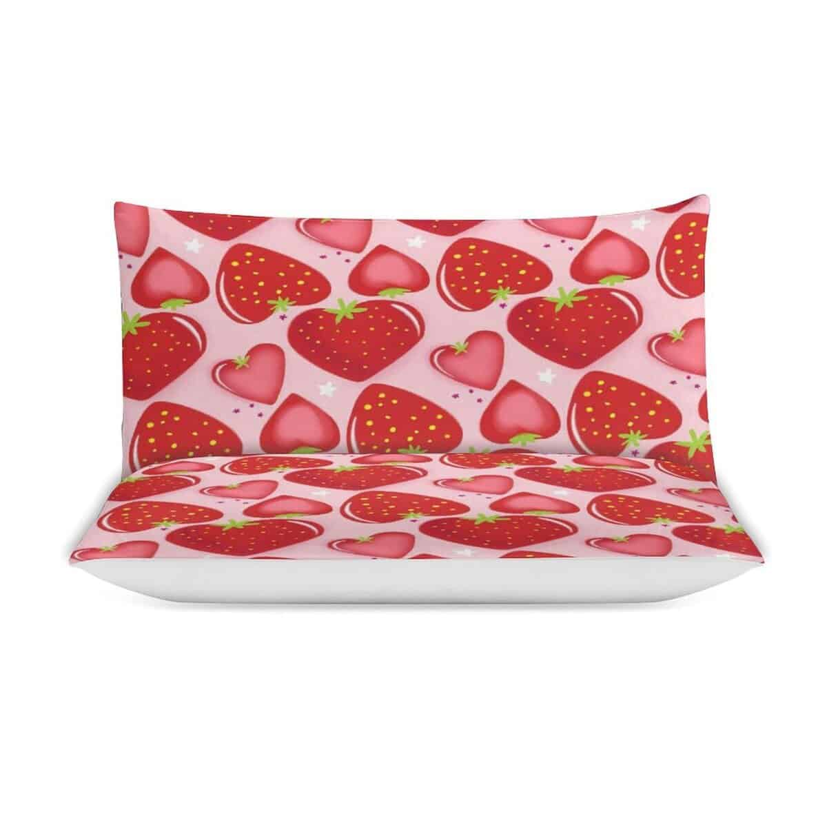 Set de Cama de Fresas Tema Kawaii Edredón de Fresas - Imagen 4