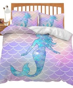 Set de Ropa de Cama Tema Sirena Juego de Confort Manta