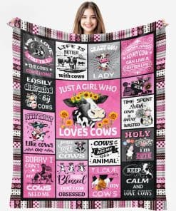 Manta de Estampado de Vaca, Regalos de Vaca para Mujeres y