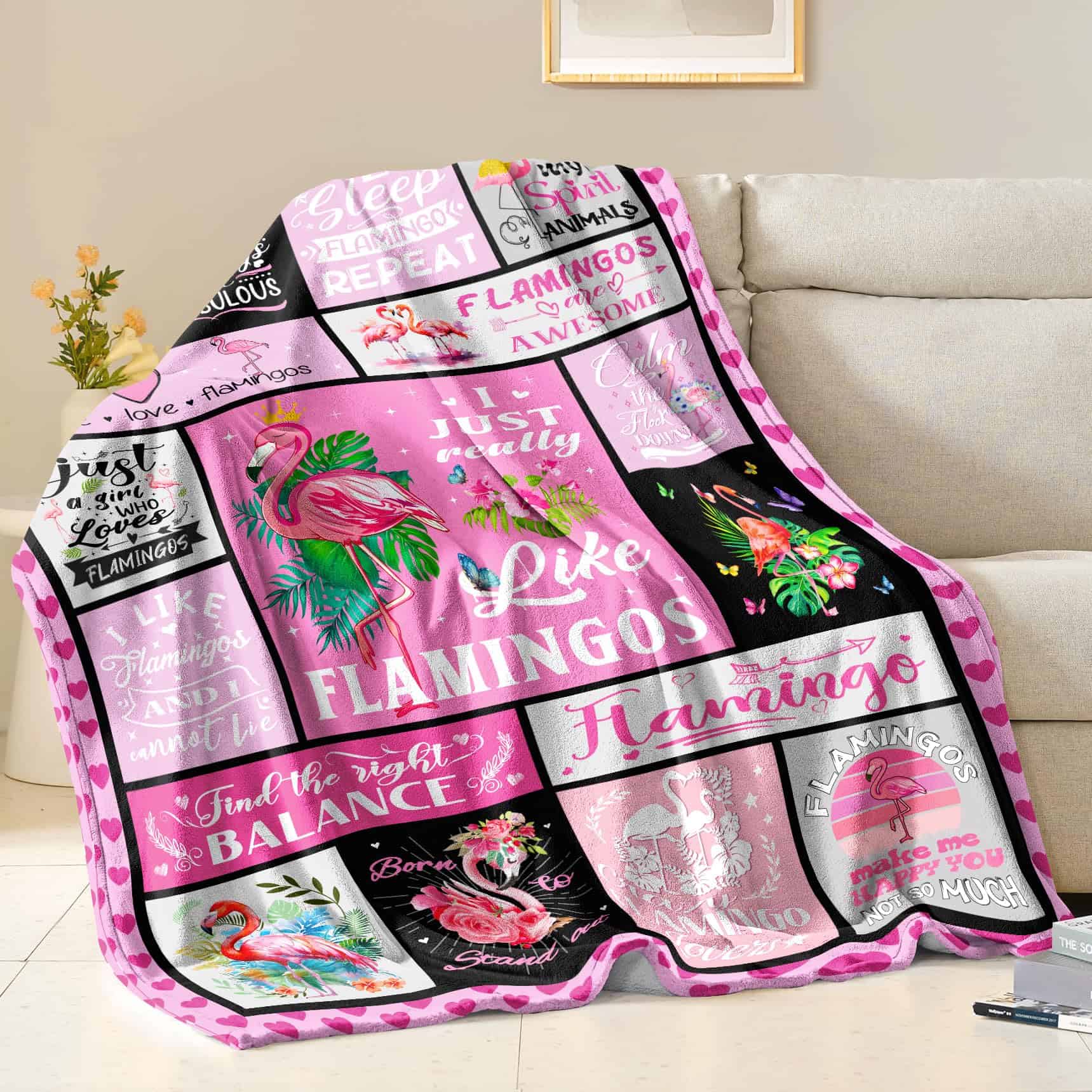 Mantas de Regalo Flamenco: Manta de Tiro Flamenco Rosada, - Imagen 3