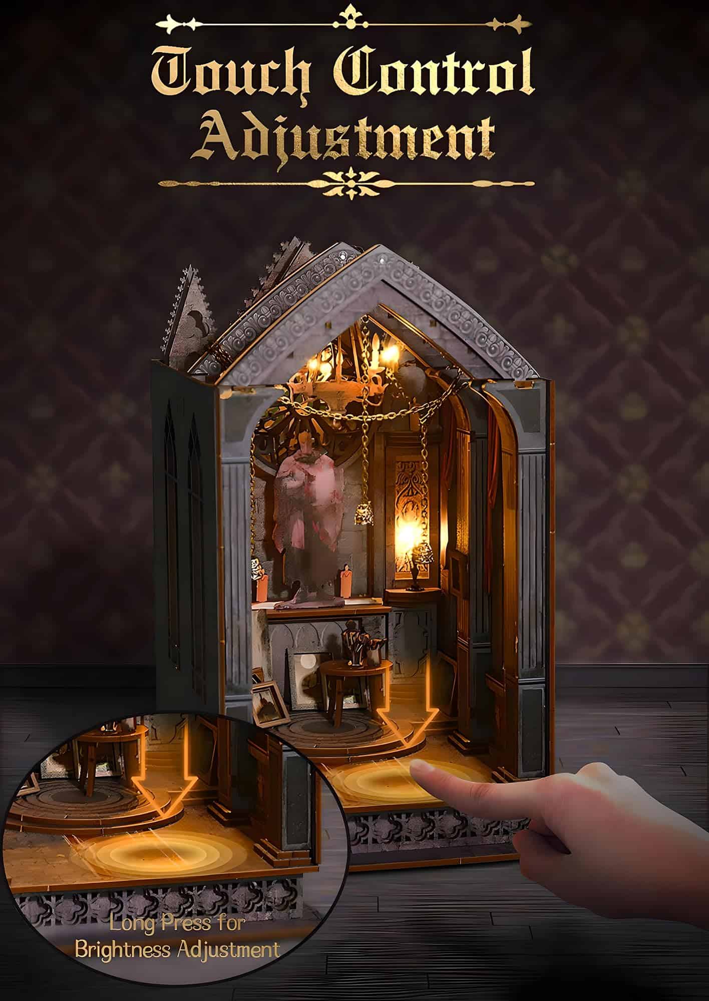 MUSEGDN Kit de Mini Libro en Miniatura con Luces LED, - Imagen 5