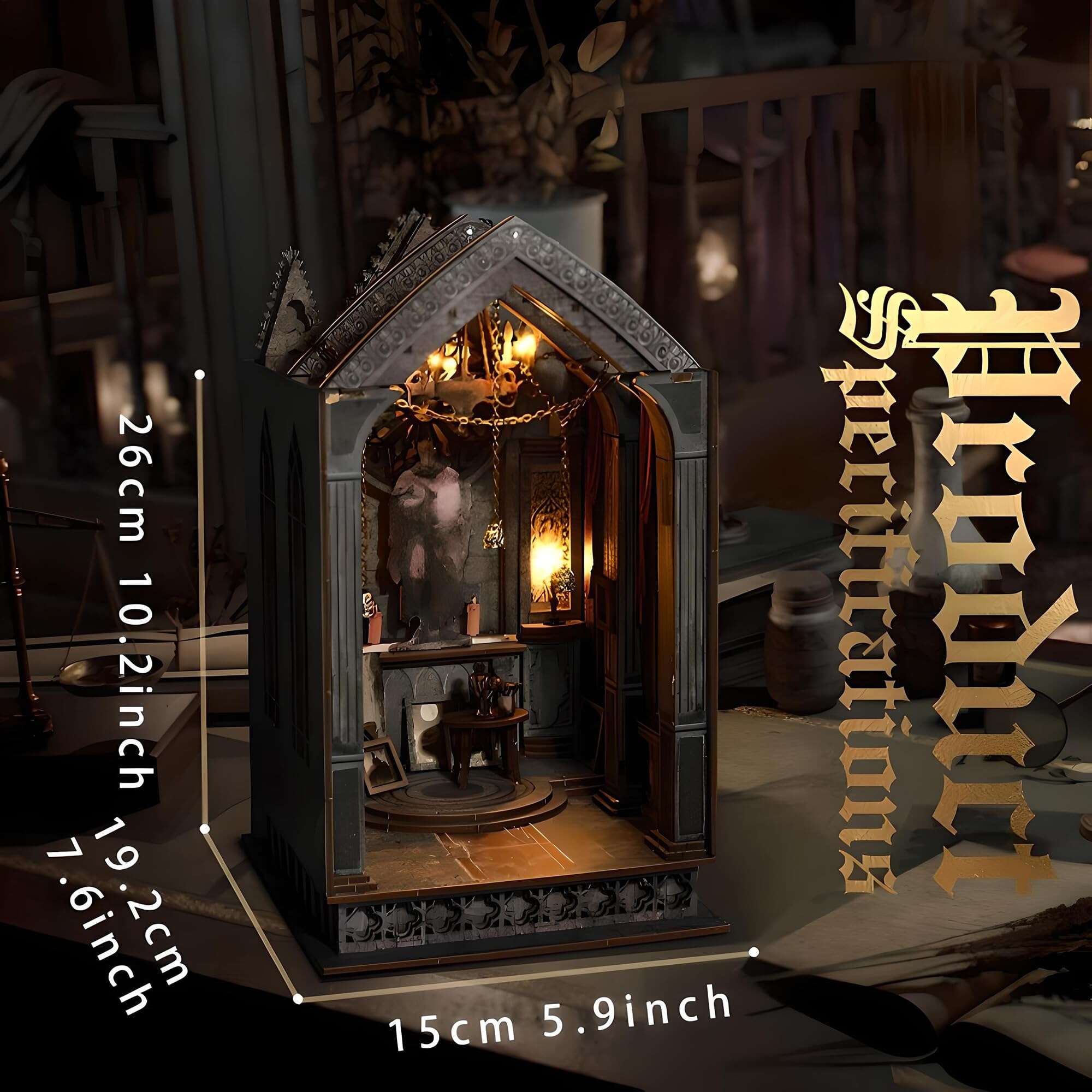 MUSEGDN Kit de Mini Libro en Miniatura con Luces LED, - Imagen 3