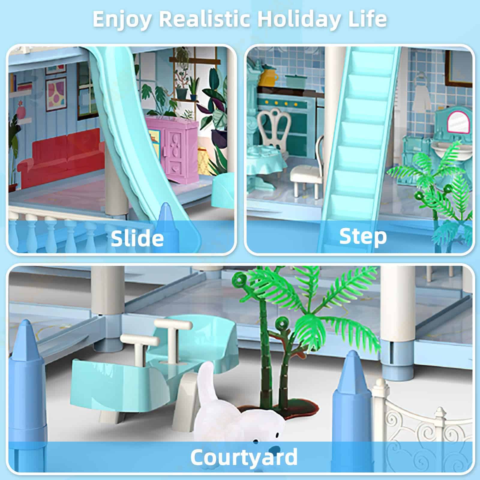 Casa de Muñecas, Casa de muñecas de ensueño -Azul - Imagen 4