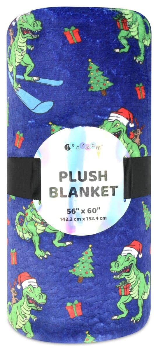 Manta de felpa premium de 56" x 60" estampada con lana