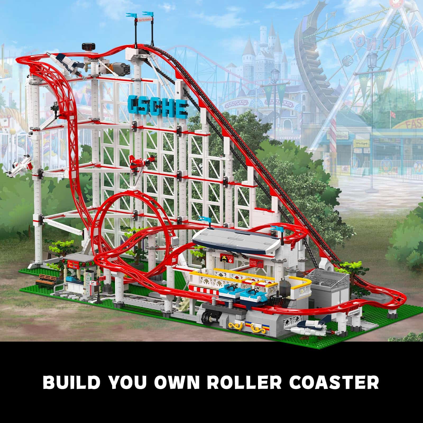 Set de Construcción de Montaña Rusa Mould King, Gran Parque - Imagen 3