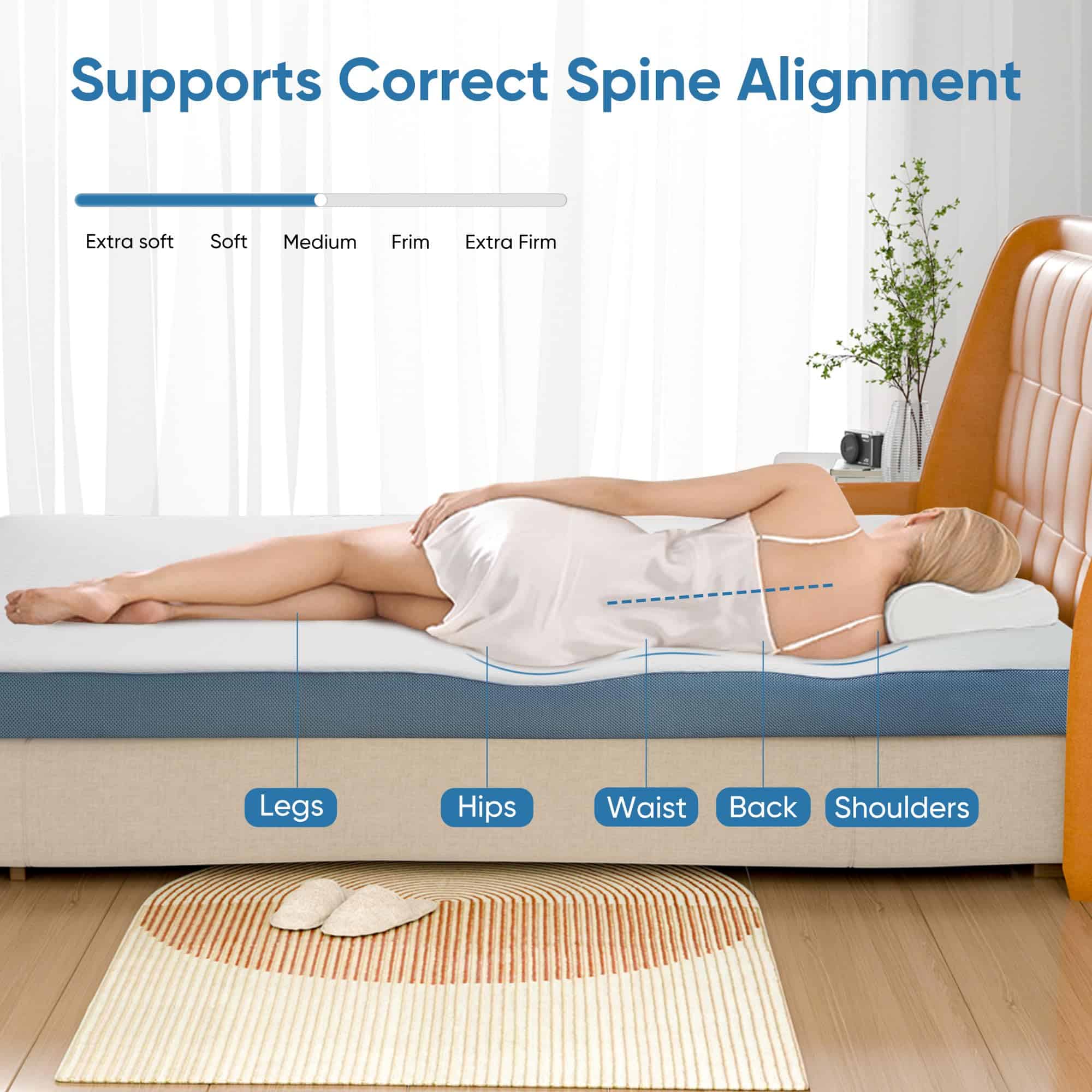 Colchoneta de 4 Pulgadas para Colchón Twin XL, Colchoneta - Imagen 8