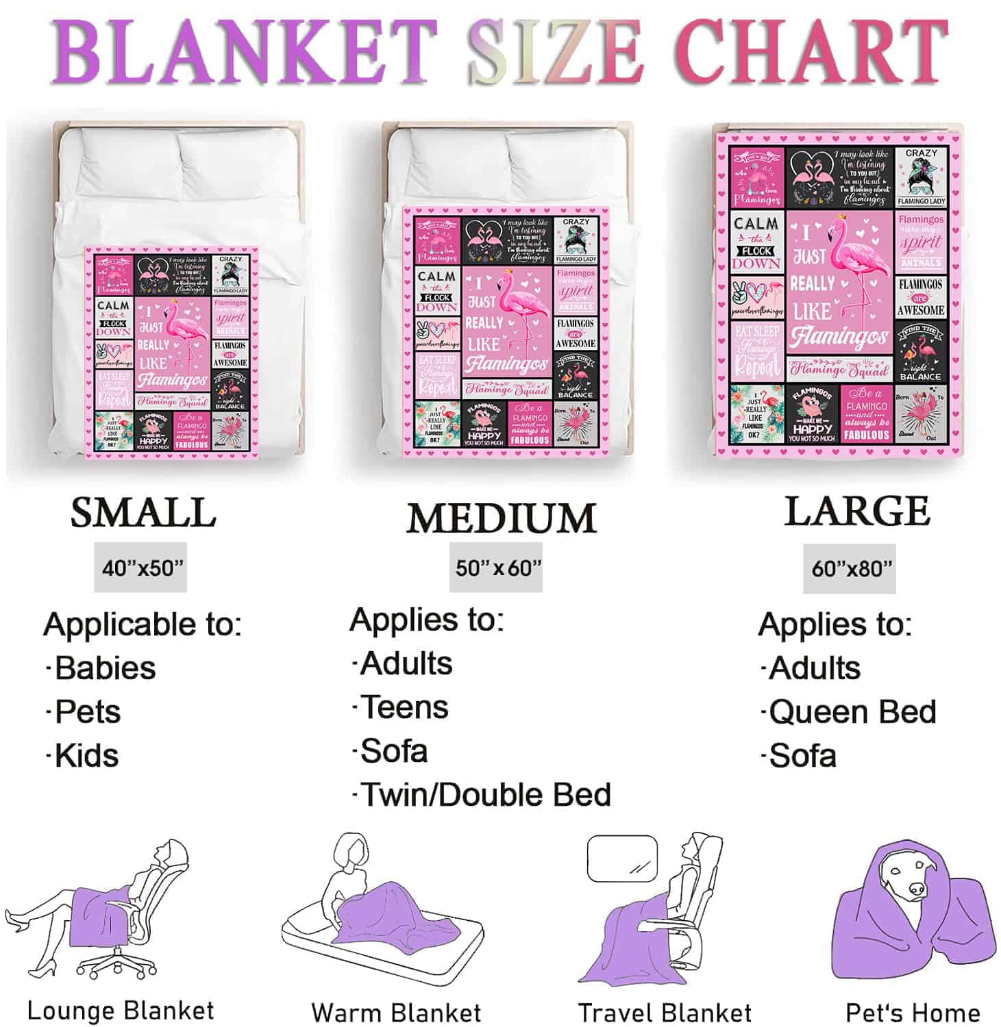 Mantas de regalo de flamencos para mujeres y niñas - Manta - Imagen 8