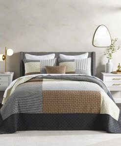 Colcha de Cama de Retazos de Algodón de 120"x102"