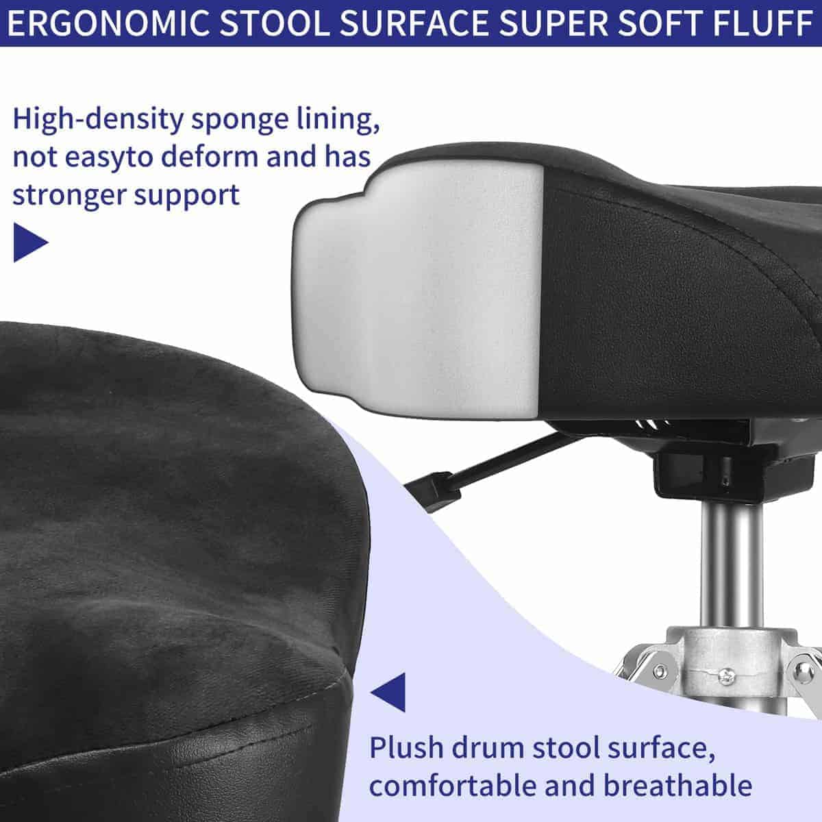 AKOLT Taburete de Batería, Asiento de Batería -Gris - Imagen 6