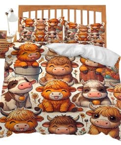 Set de Ropa de Cama de Highland Cow Twin Queen King Full