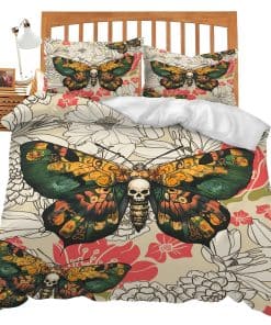 Juego de Ropa de Cama Gótica con Mariposas para Cama Twin