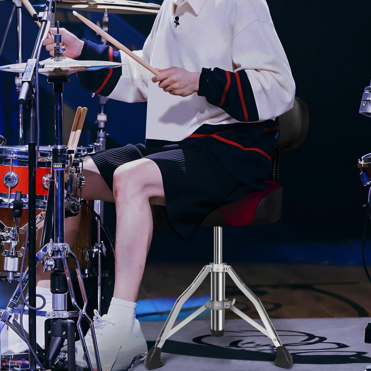 AKOLT Sillón de batería con respaldo, -Rojo Oscuro Con Respa - Imagen 7