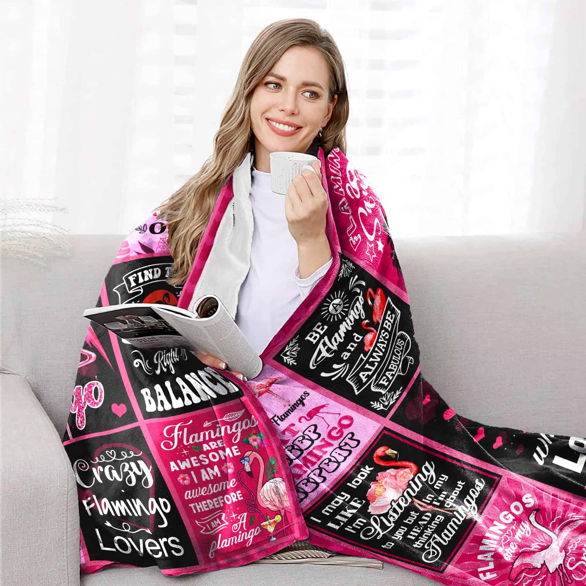 Manta de Flamingo CITYSONG para Mujeres y Niñas, Regalos de - Imagen 4