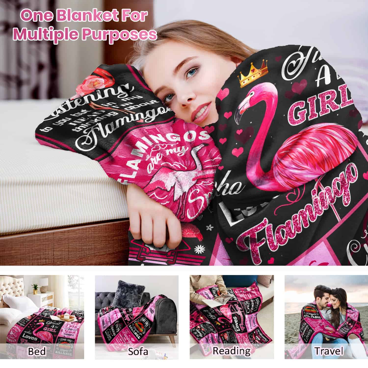 Manta de Flamingo CITYSONG para Mujeres y Niñas, Regalos de - Imagen 5