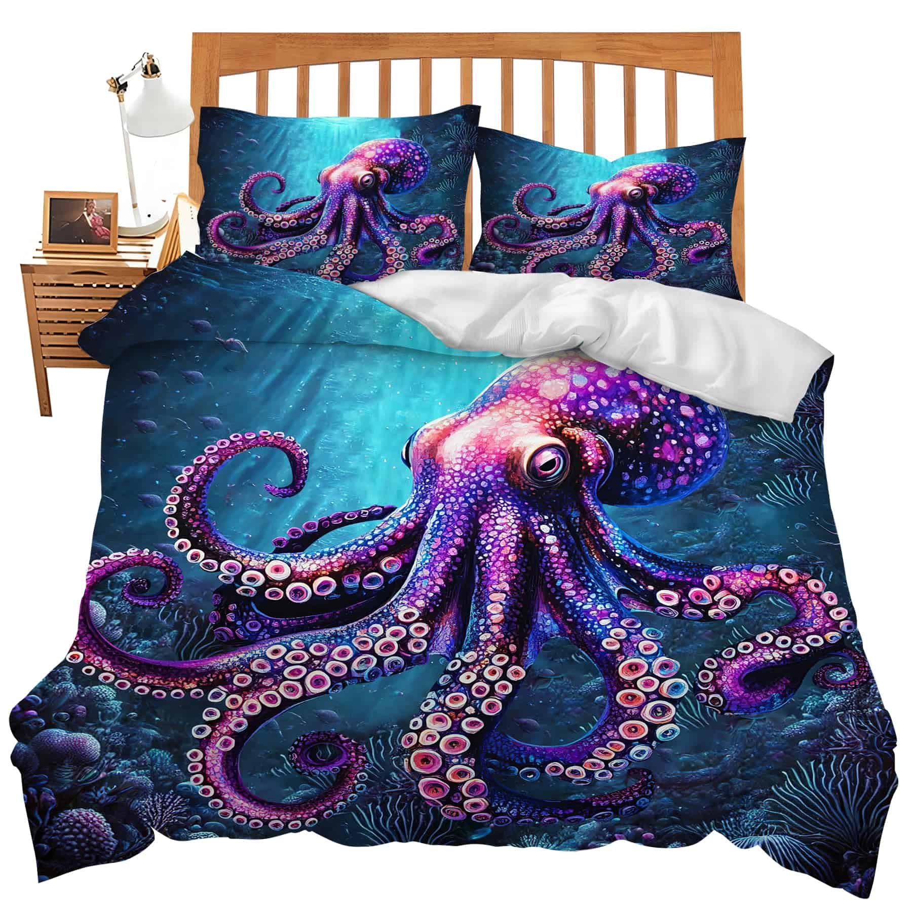 Juego de Cama de Pulpo Individual, Matrimonial, Queen, King