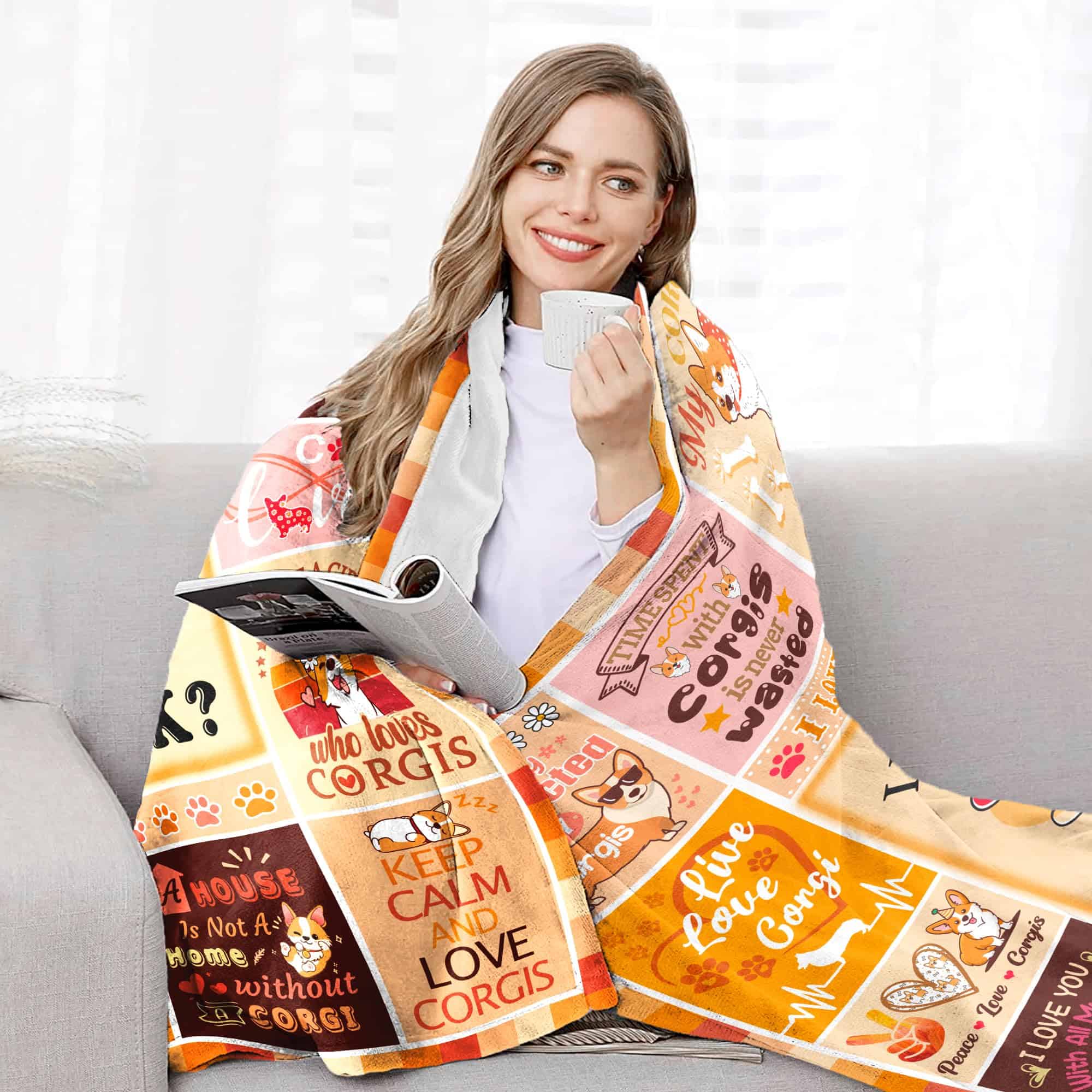 Manta CITYSONG de Corgi, Regalos de Corgi para Niñas y - Imagen 4