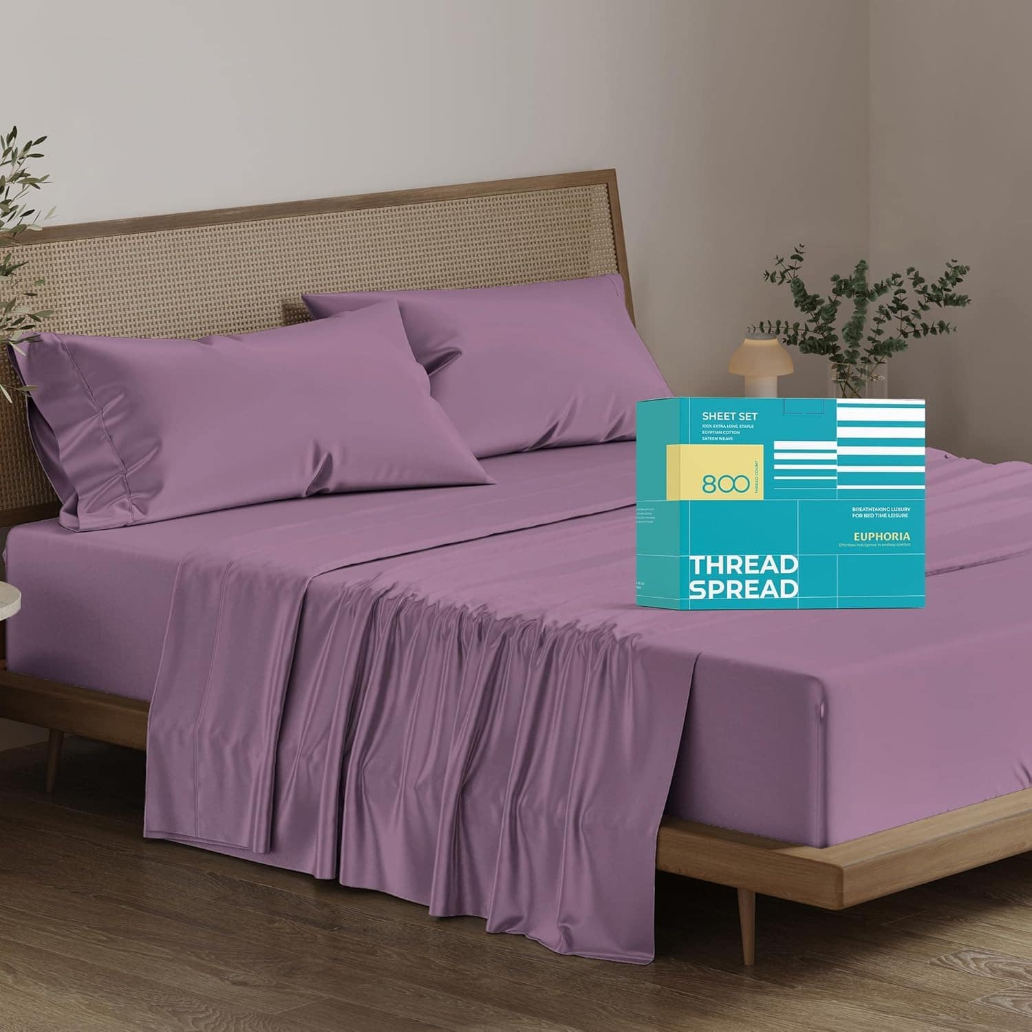 Juego de sábanas California King THREAD SPREAD -Ciruela