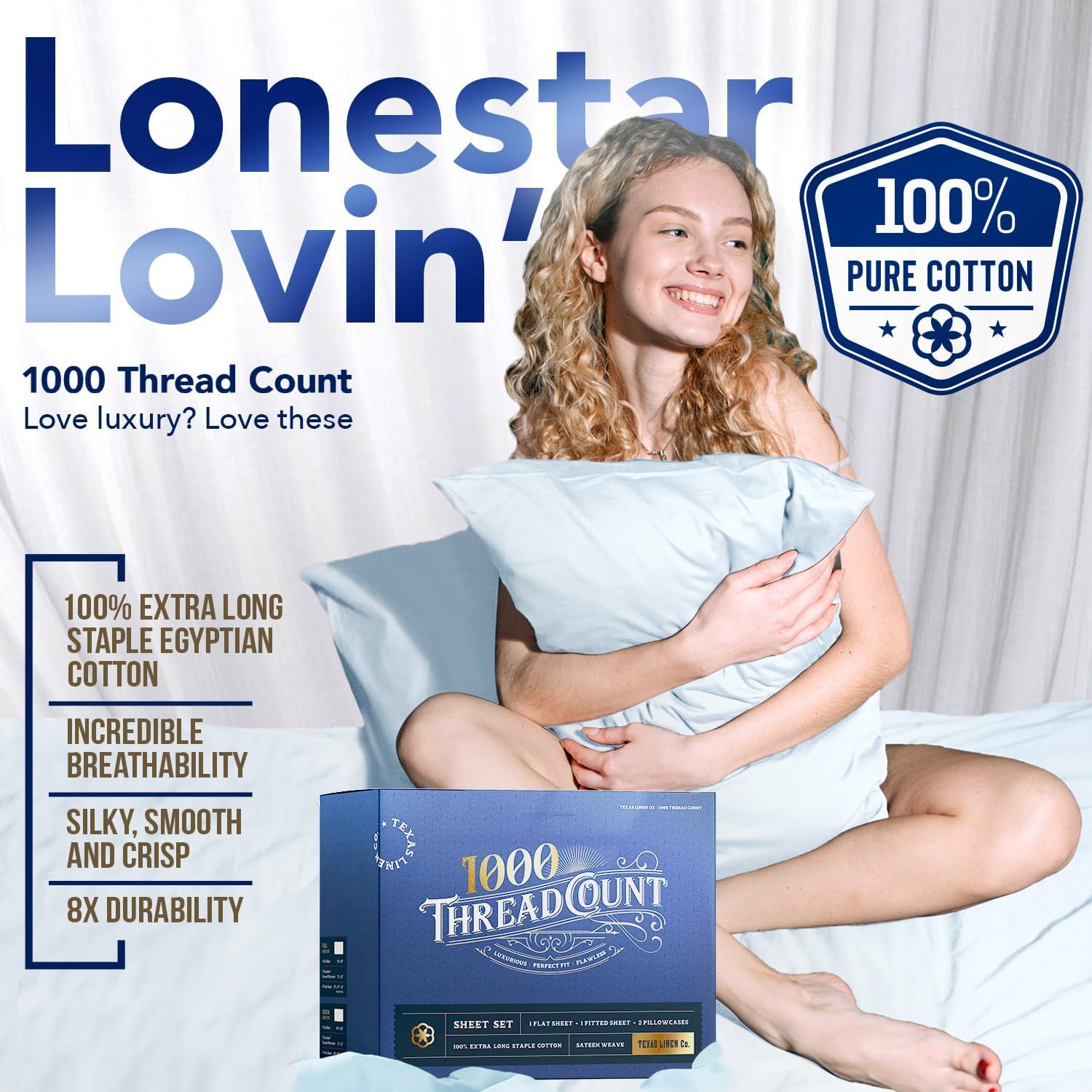 TEXAS LINEN CO. Juego de Sábanas de Algodón -Borgoña - Imagen 3