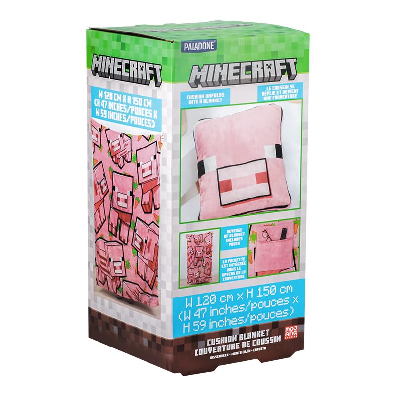 Almohada Manta 2 en 1 de Minecraft Pig - Oficialmente - Imagen 9