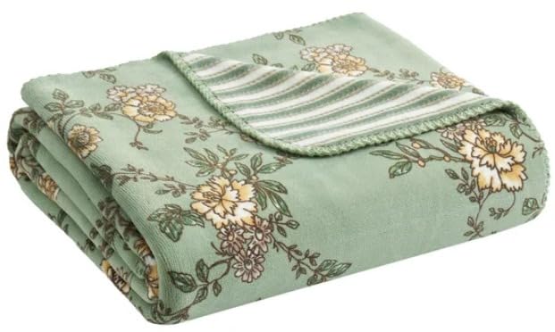 Manta Reversible de Lujo para el Hogar, Diseño Floral y - Imagen 3