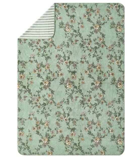 Manta Reversible de Lujo para el Hogar, Diseño Floral y - Imagen 5